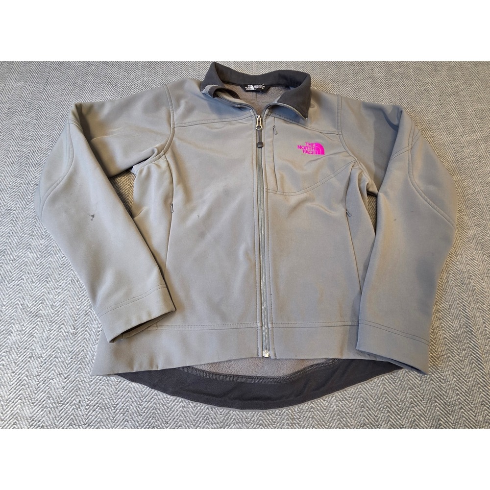 The North Face Apex Bionic Softshell Jacket Women Small Grey Fleece Lined Zip Up